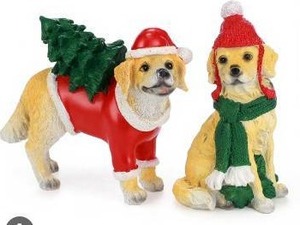 lot 17956 image: Ayieyill 2pcs Christmas Dog Decorations Tabletop Christmas Decor Christmas Holiday Gift for Home