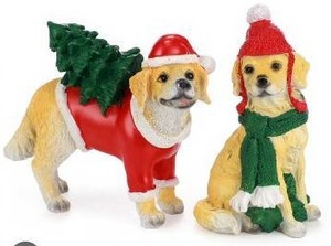 lot 18007 image: Ayieyill 2pcs Christmas Dog Decorations Tabletop Christmas Decor Christmas Holiday Gift for Home