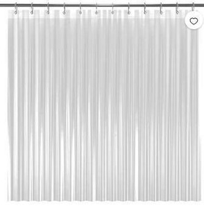lot 18053 image: 2 Liba PEVA Bathroom Curtain Shower Liners, Clear, 72 W x 72 H, & White Shower Curtain