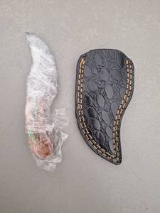 lot 18103 image: MHSCutlery Handcrafted Knife With Sheath, 6 Inch