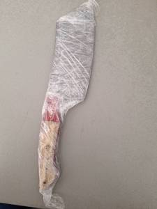 lot 18116 image: MHSCutlery Handcrafted Cleaver with Wood Handle, 12 Inch