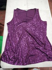 lot 63288 image: Fashion Bug purple sequin tank top - 2X