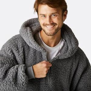 lot 63281 image: Sho Sho Grey Sherpa Drawstring Hoodie - L