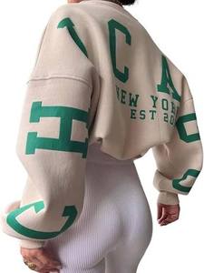 lot 63293 image: Arssm Women Oversize Sweatshirt Chicago Letter Graphic Sweatshirt Y2K Long Sleeve Crewneck Pullover Top