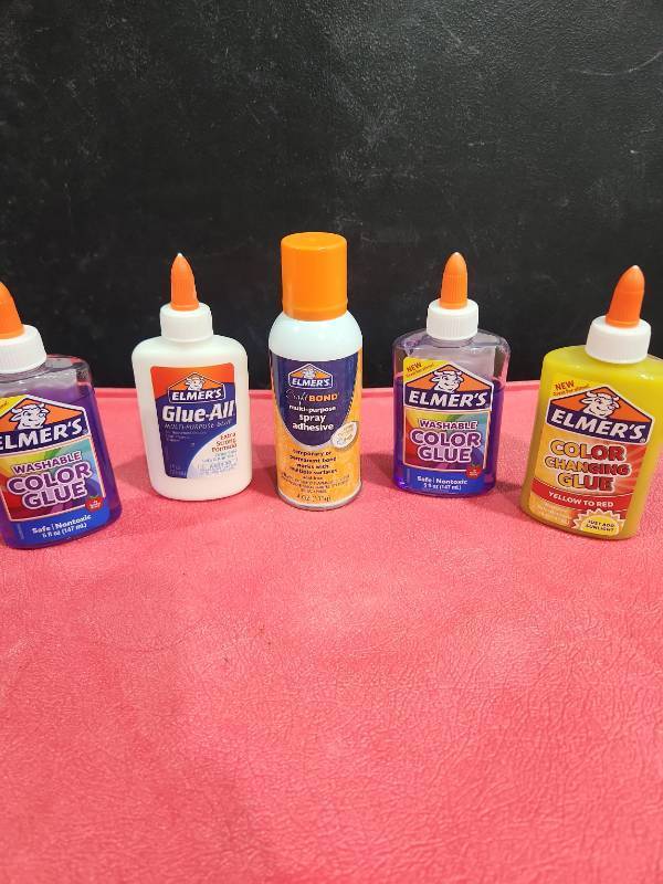 lot 3320 image: Elmers Glue Assorted Lot 5 oz Multi-Purpose Washable Color Changing