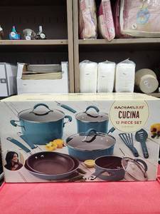lot 1097 image: Rachael Ray Cucina 12 Piece Hard Enamel Cookware Set