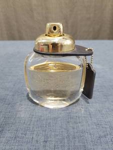 lot 1891 image: Coach Poppy Perfume Bottle Keychain with Gold Tone Sprayer Not Full