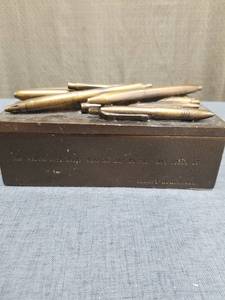 lot 1973 image: Ernest Hemingway Decorative Box with Bullet Pen Sculptures