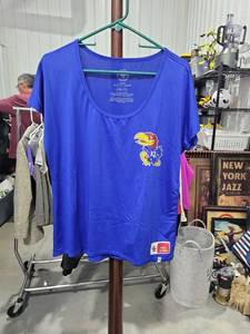 lot 2897 image: For Ever Seven Kansas Jayhawks Womens T-Shirt Large Blue