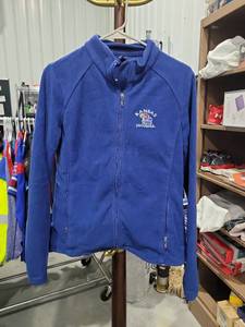 lot 2917 image: Kansas Jayhawks Rock Chalk Full Zip Fleece Jacket Blue Size Medium