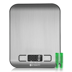 lot 2939 image: Etekcity Kitchen Scale  Digital Food Scale  304 Stainless Steel  11lb5kg  Silver  EK6015