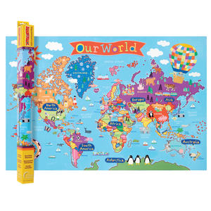 lot 2945 image: Round World Products Kid s Wall Map - World