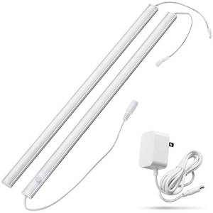 lot 73243 image: Under Cabinet Motion Sensor Lighting Indoor Plug in, 16 12V LED Under Counter Lights Super Bright Ultra Thin Magnetic for KitchenHallwayToiletGarageCloset(Cold White6000K, 2 Pack) - Retail $30