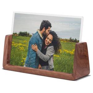lot 73250 image: 4x6 picture frames, Solid Rustic Wooden Photo Frames with Walnut Wood Base and High Definition Acrylic Glass Covers - for Tabletop or Desktop Display (4x6 inch, Horizontal) - Retail $10