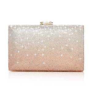 lot 73251 image: Womens Rhinestones Evening Handbag Crystal Clutch Bridal Purse for Wedding Prom Night Out Party(CHAMPAGNE) - Retail $28