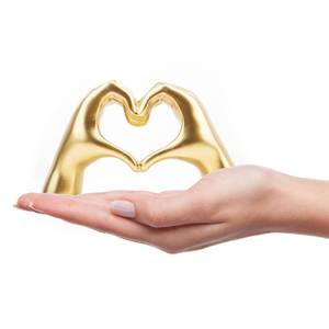 lot 73252 image: Small Heart Hands Sculpture Decor for Living Room Bedroom Bookshelf Coffe Table and Office Display, Love Finger Statue Modern Aesthetic Home Decor, Unique Gift for Wedding Christmas Birthday (Gold) - Retail $10