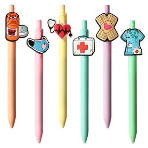 lot 73263 image: Cute Nurse Pens Funny Nurse Accessories for Work Aesthetic Gel Pen Black Ink Set for Cna Rn Medical Assistant Nursing Student Essentials Nurse Week Gifts Appreciation Gift - Retail $7