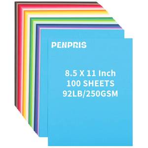 lot 73269 image: 100 Sheets Colored Cardstock 8.5 X 11 Inches - 25 Colors Art Crafts Construction Paper, 92lb250gsm Heavy Weight Thick Card Stock Paper for Printer, Cards Making, Invitations, Scrapbooking PAP19MX100 - Retail $14