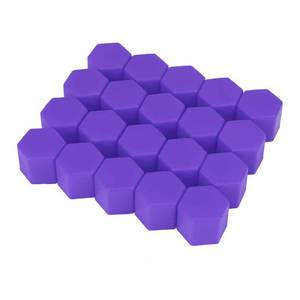 lot 73279 image: AUTOHAUX 16pcs 21mm Universal Purple Silicone Wheel Nut Lug Hub Screw Rim Bolt Covers Tyres Screw Caps for Automotive - Retail $10