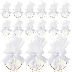 lot 73286 image: 50 Pcs 5.9  2.7in Wedding Favor Bags DIY Party Candy Favors Pouches Party Favors for Guests for Wedding Bridal Shower Baby Shower Birthday Party Decoration (White) only gold rings, some broken pieces  - Retail $17