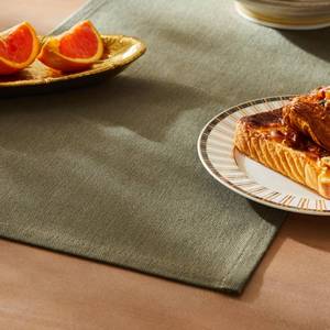 lot 73295 image: Rustic Cotton Linen Table Runner, 13x108 Inches Olive - Retail $17