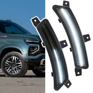 lot 73304 image: 2pcs Yukon LED Side Marker Light Fit 2025 2026 Chevy Tahoe GMC Yukon XL Suburban Front Bumper Fender Sidemarker Lamp Xenon White Escalade ESV Full LED Turn Signal Light Kit Smoke Lens Assembly - Retail $65