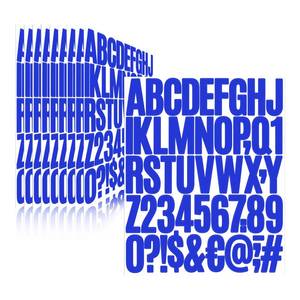 lot 73327 image: 500 Pieces 10 Sheets Letter Stickers,Vinyl Mailbox Numbers Alphabet Stickers,Self Adhesive Waterproof Decals for Mailbox,Bulletin Board,Window,Door,Sign,Address Number(2Inch Blue) - Retail $9