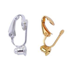 lot 73344 image: 20 Pieces Earring Clip Backs Clip-on Earring Converter Components Findings with Post for None Pierced Ears, Silver and Gold - Retail $8