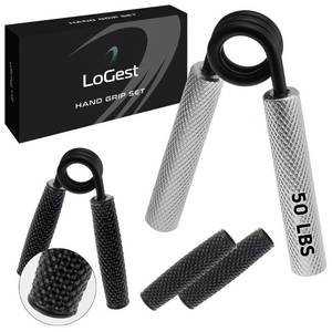 lot 73352 image: Metal Hand Grip Strengthener 100LB-350LB No Slip Heavy-Duty Grip Strengthener with Gift Box, Great Wrist & Forearm Hand Exerciser, Home Gym, Hand Gripper Grip Strength Trainer (Silver - 50LB) - Retail $9