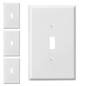 lot 73366 image: Oversized Toggle Light Switch Wall Plate, 20Pack Jumbo Light Switch Cover Oversize 1-Gang 5.5 x 3.5 for Single��gang Toggle Switches, White (Over-Size Duplex, 4 Pack) - Retail $9
