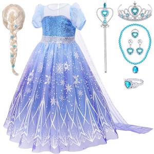 lot 73403 image: Princess Dress Costume for Girls Kids Toddlers Princess Dress Up Cloths for Little Girls Halloween Birthday Gifts - Retail $30