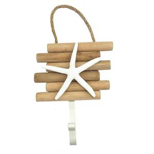 lot 73425 image: Starfish,Nautical Home Beach Themed Towel,Nautical Wall Hook,Beach Towels Wall,Hanging Branch Key Holder,Ocean Decor Coat Hook (Cracked on starfish) - Retail $10