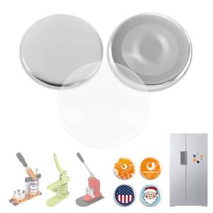 lot 73427 image: 100 Sets of Metal Button Parts Supplies Fridge Magnet 25mm  0.98 in (Approx. 1 inch) for Button Maker Machine DIY Round Pin Maker, Supplies Only, Machine NOT Included - Retail $29