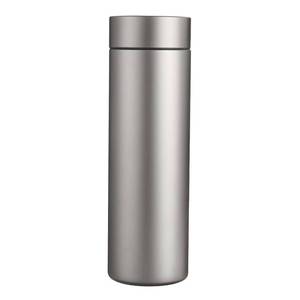 lot 73438 image: Pure Titanium Insulated Water Bottle 17 oz  500 ml, Vacuum Double Wall Tea Infuser Tumbler with Tea Water Separation, Keeps Hot & Cold for Office Travel Car Home, Ideal for Tea Coffee Brewing - Retail $50