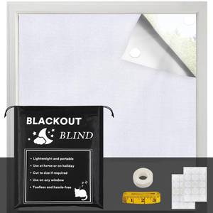 lot 73458 image: Portable Blackout Curtains for Bedroom (80 x 67), 100% Blackout Window Cover with Thermal Insulated for Living Room, White - Retail $22
