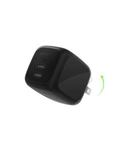 lot 73466 image: Belkin 2-Port USB C Charger Block 67W, Dual-Port GaN Charger w 2X USB C Ports, Fast Charging for MacBook, iPhone 17, iPad Pro, Chromebook, Galaxy S25 Ultra, Pixel 10, & More - Travel Essentials - Retail $30