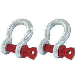 lot 73476 image: 2 Pcs 12 Inch D Ring Shackles, 2 Ton (4409 Lbs) Working Load Limit Galvanized Heavy Duty Screw Pin Shackle for Tow Strap, Winch, Traction Steel Wire and Vehicle Recovery - Retail $11