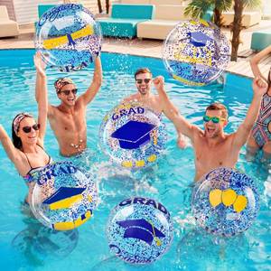 lot 73479 image: 11 Pcs 16 Inch Graduation Beach Balls Class of 2026 Graduation Inflatable Pool Float Decoration Congrats Grad Party Beach Balls for Swimming Pool Grad Games Supplies (Blue) - Retail $25