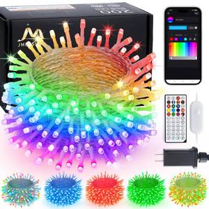 lot 73480 image: 200 LED RGB String Light 66ft for Outdoor Indoor 4th of July Decor, Color Change Christmas Lights Clear Wire Plug in for Bedroom Tree Room Party Birthday Independent Day Decorations - Retail $26