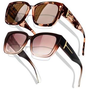 lot 73503 image: Over Glasses Sunglasses Women Men Polarized and UV400 Protection Oversized Fit Over Sun Glasses Fashion Wrap Around Brown Lens Shades - Retail $19
