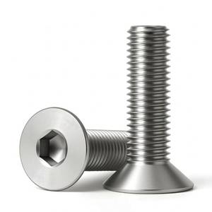 lot 73510 image: M6 x 25mm (30 Pack) Flat Head Socket Cap Screws Countersunk Allen Bolts, 304 Stainless Steel 18-8, Fully Machine Thread, Bright Finish - Retail $8
