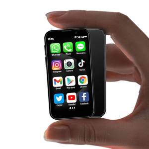 lot 73512 image: BLKE Max Mini Phone Unlocked Worlds Smallest 3.0 HD Touch Screen Mini Smartphone Android Compact Mobile Phone for Kids &Students Cell Phone wih Quad-Core Dual SIM Face lD2GB16GB Black - Retail $40
