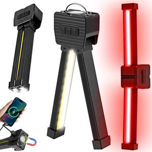 lot 73532 image: Gym Lamp, Portable Gym Lighting for Posing, Magnetic Work Light Rechargeable, Gift for MenWomen, 180° Rotate Foldable with Hang Hook Camping Lamp, USB Power Bank LED Handheld Flashlight-Black - Retail $15
