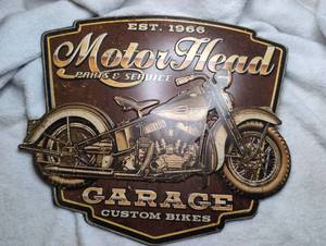 lot 1499 image: Motorhead Garage Custom Bikes Est. 1966 Metal Sign