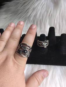 lot 3156 image: Statement Rings with Stone Accents-Flexible Bands-2 ct