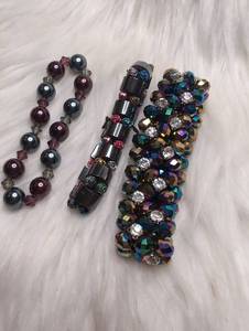 lot 3204 image: Dark Stone Beaded Bracelet Set 3 Pieces&nbsp