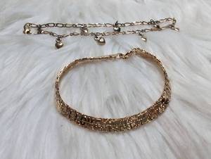 lot 3209 image: Gold-Tone Heart Charm Bracelet  I Love You Bracelet - 2 ct