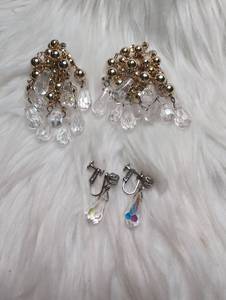 lot 3300 image: Chandelier Clip-On Earrings with Faceted Crystal Drops 2 ct