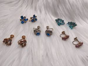 lot 3307 image: Gemstone Vintage Colorful Earrings Assorted Styles Blue Purple - 5 ct