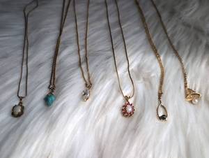 lot 3404 image: Dainty Fashion Pendant Necklaces with Gemstones - 6 ct